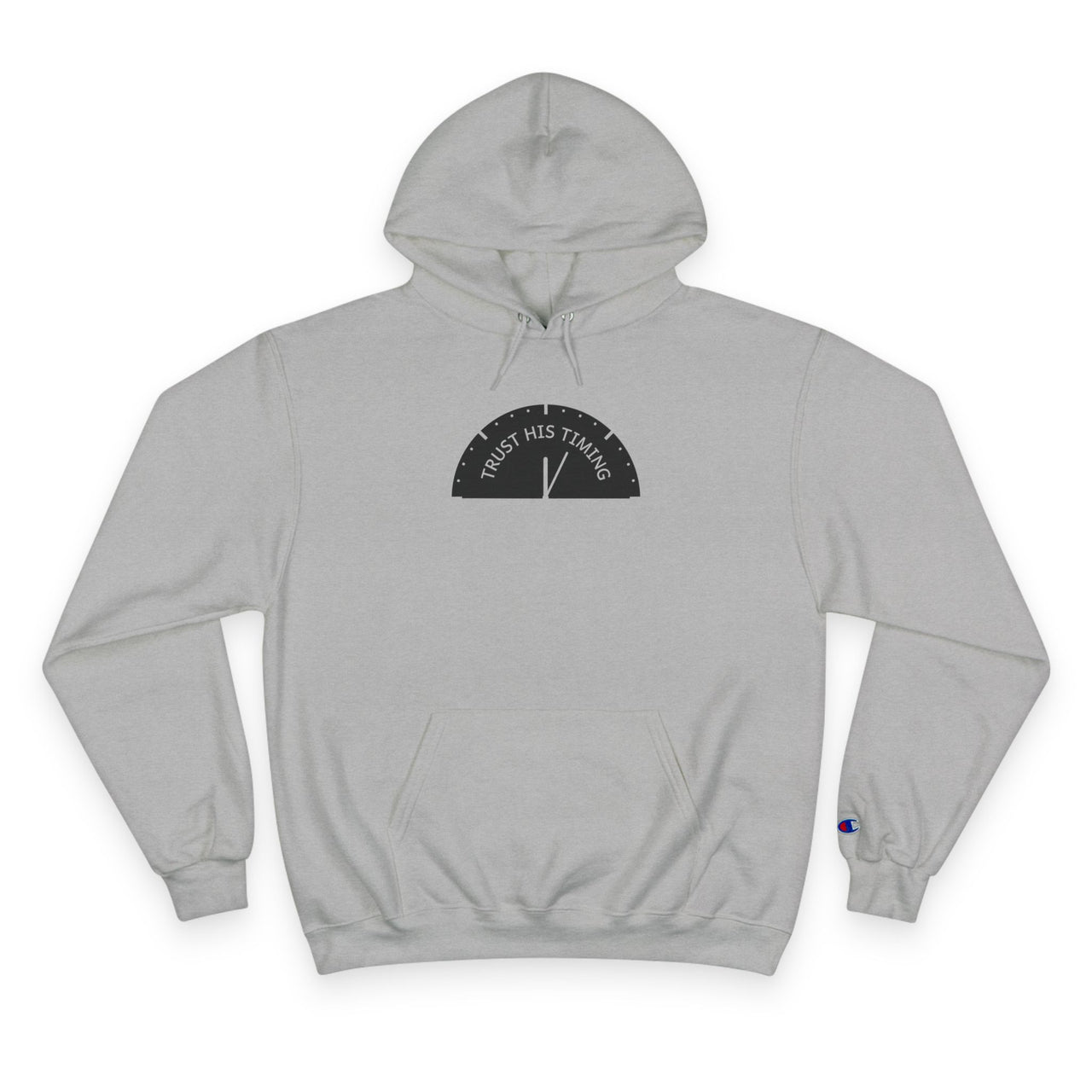 Trust the Timing Hoodie — Minimal White Champion Pullover