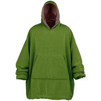 Thumbnail for Earthy Tones Olive Drab and Rose Taupe Oversized Reversible Hoodie