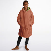Thumbnail for Earthy Tones Roman Peach and Olive Green Youth Reversible Hoodie