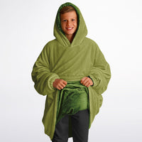 Thumbnail for Earthy Tones Olive Drab and Olive Green Youth Reversible Hoodie