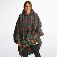 Thumbnail for Christmas Pattern Checkered 2 and Green Christmas Oversized Reversible Hoodie