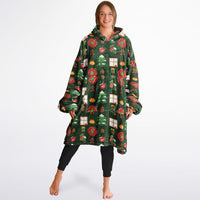 Thumbnail for Christmas Pattern Green Christmas and Checkered 1 Oversized Reversible Hoodie