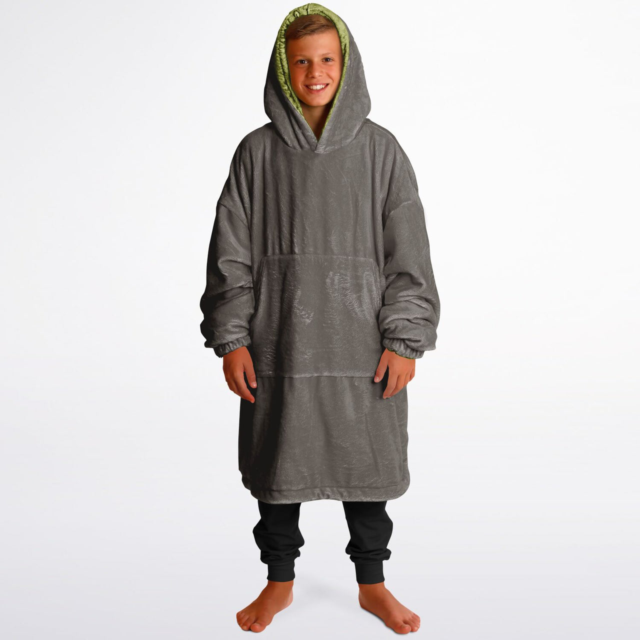 Earthy Tones Olive Green and Sandstone Youth Reversible Hoodie