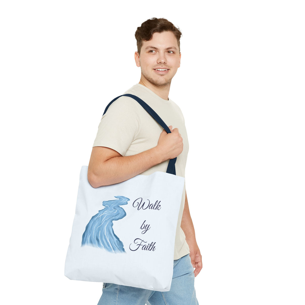 Walk by Faith Tote Bag — Inspirational Scripture Beach Tote