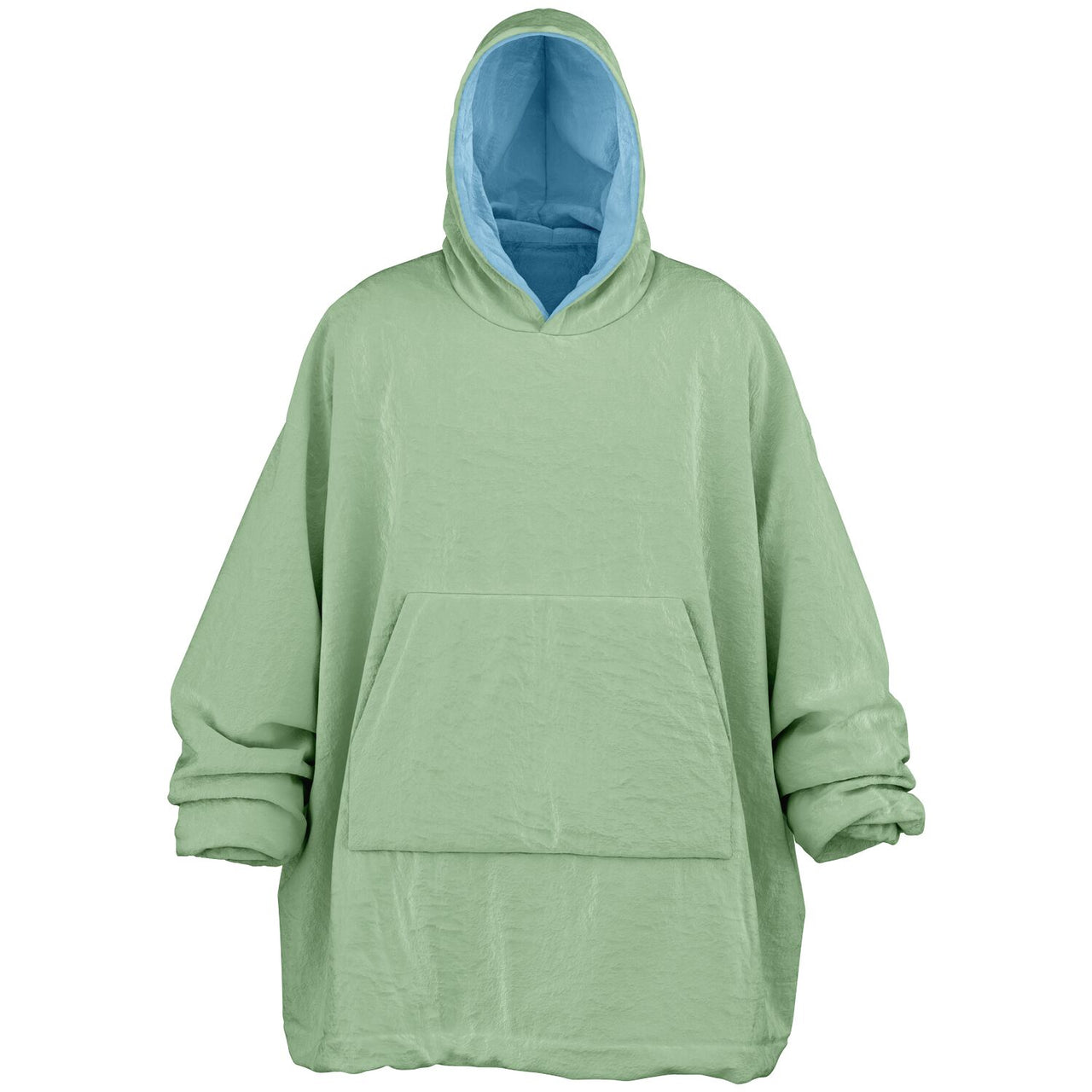 Pastel Pistachio Green and Sky Blue Oversized Reversible Hoodie