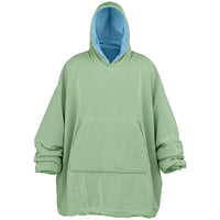 Thumbnail for Pastel Pistachio Green and Sky Blue Oversized Reversible Hoodie