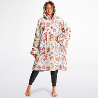 Thumbnail for Green Christmas and Red Christmas Pattern Oversized Reversible Hoodie