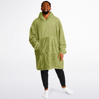 Thumbnail for Earthy Tones Olive Green and Olive Drab Oversized Reversible Hoodie