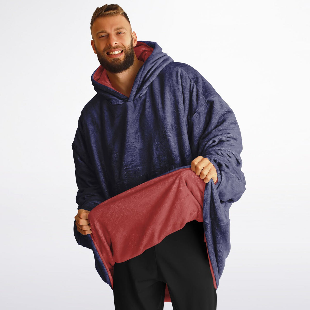 Jewel Opulent Ruby and Deep Amethyst Oversized Reversible Hoodie