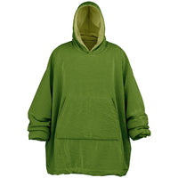 Thumbnail for Earthy Tones Olive Green and Olive Drab Oversized Reversible Hoodie
