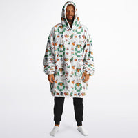 Thumbnail for Christmas Pattern Winter Cat and Winter Christmas Oversized Reversible Hoodie