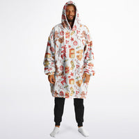 Thumbnail for Christmas Pattern Checkered 2 and Red Christmas Oversized Reversible Hoodie