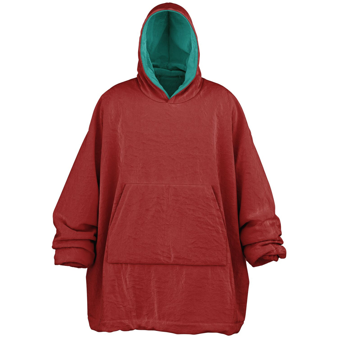 Jewel Emeral Green and Opulent Ruby Oversized Reversible Hoodie