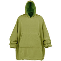 Thumbnail for Earthy Tones Olive Green and Olive Drab Oversized Reversible Hoodie