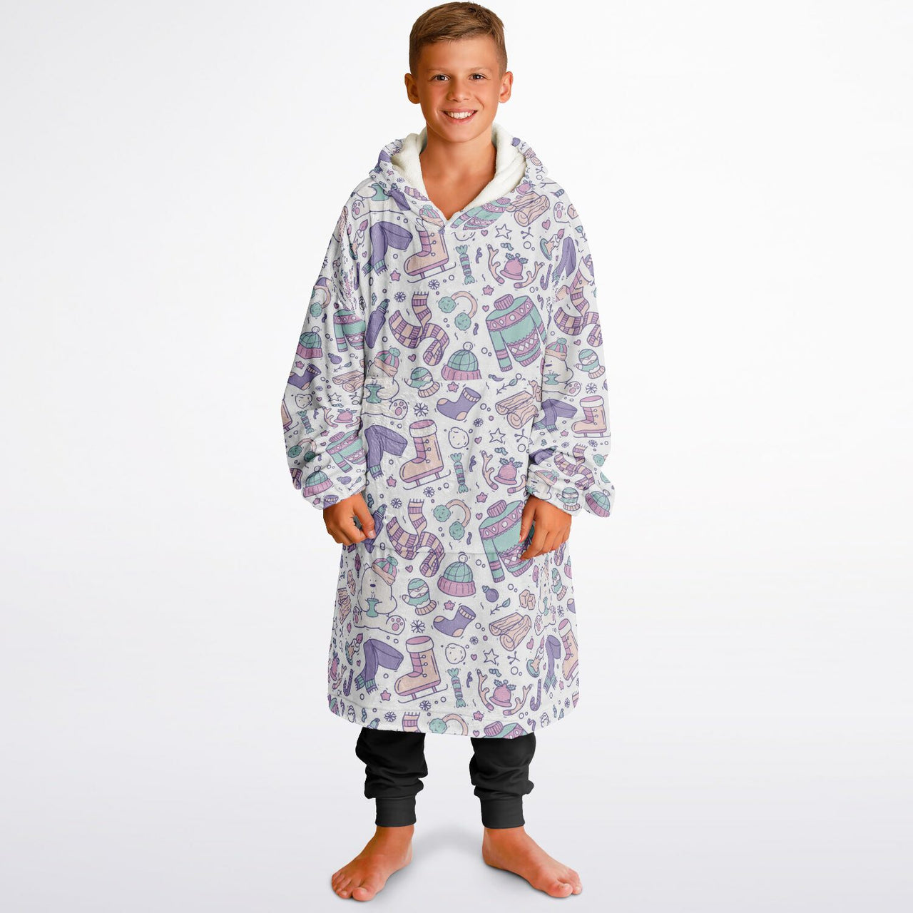 Christmas Pattern Winter Bear Youth Standard Hoodie