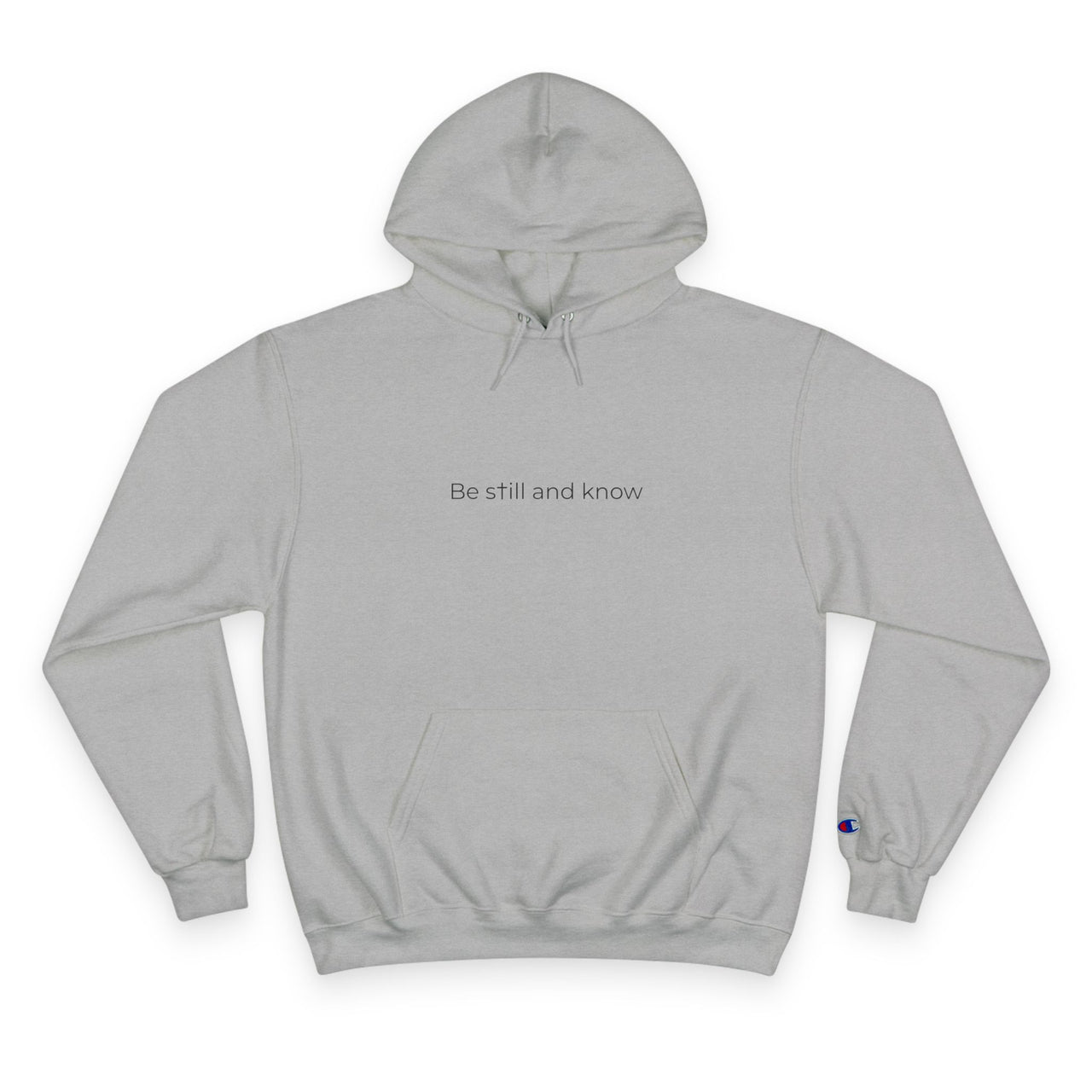 Be Still and Know Hoodie — Minimal Christian Cross Faith Pullover