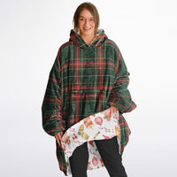 Thumbnail for Christmas Pattern Checkered 1 and Red Christmas Oversized Reversible Hoodie