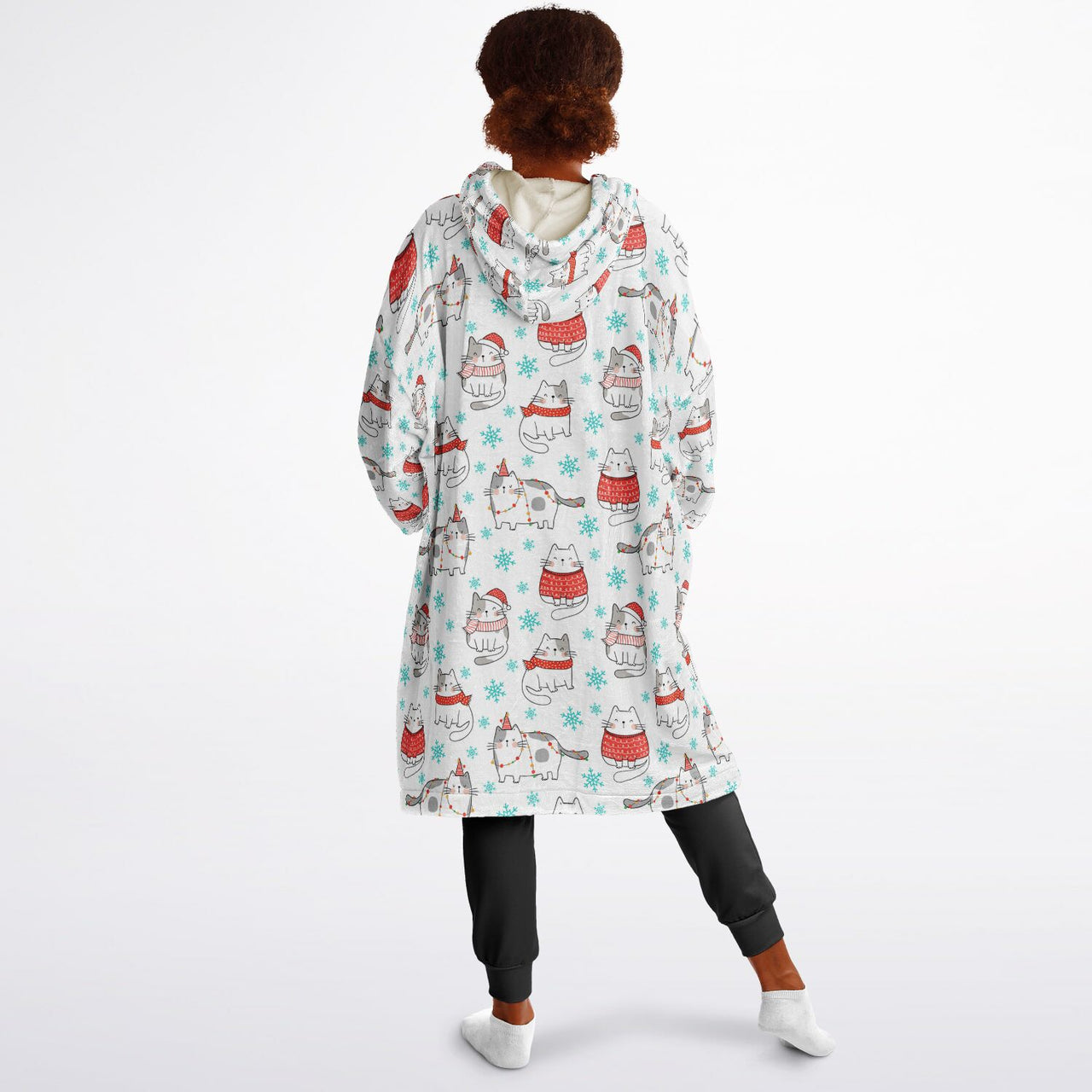 Christmas Pattern Winter Cat Youth Standard Hoodie