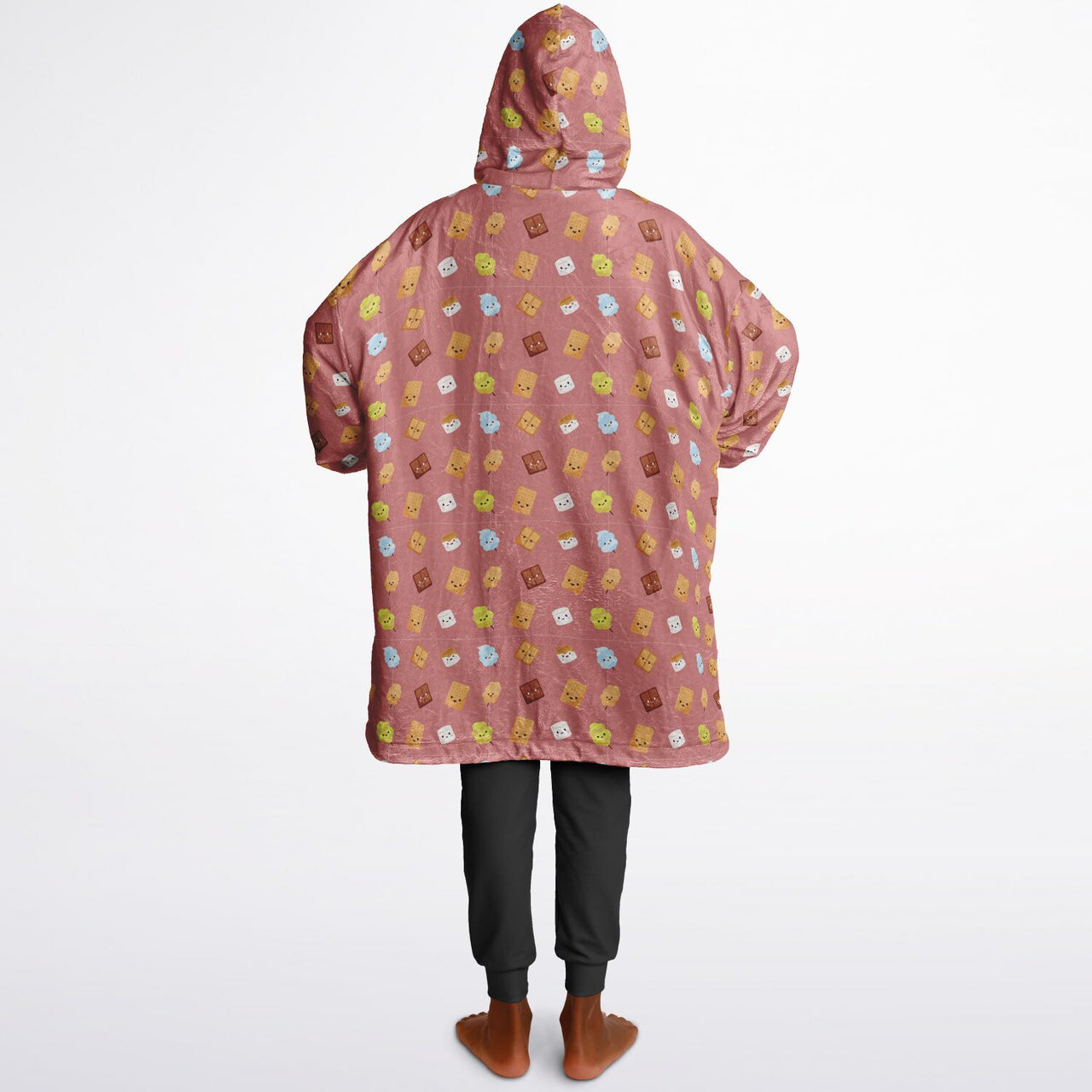 Smores and Animal 1 Pattern Oversized Youth Reversible Hoodie