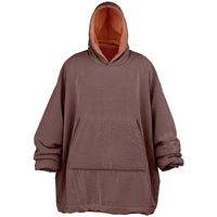 Thumbnail for Earthy Tones Roman Peach and Rose Taupe Oversized Reversible Hoodie