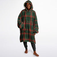Thumbnail for Christmas Pattern Green Christmas and Checkered 1 Oversized Reversible Hoodie