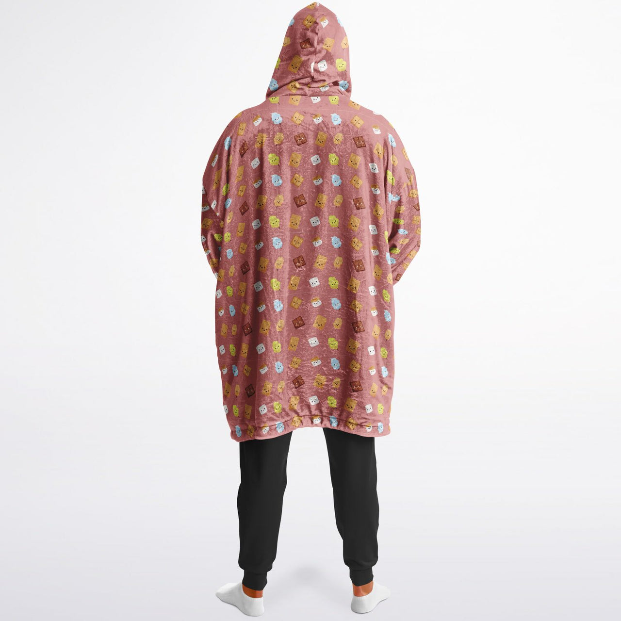 Smores and Animal 2 Pattern Oversized Reversible Hoodie