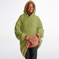 Thumbnail for Earthy Tones Roman Peach and Olive Green Youth Reversible Hoodie