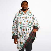 Thumbnail for Christmas Pattern Winter Christmas and Checkered 2 Oversized Reversible Hoodie