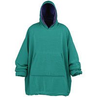 Thumbnail for Jewel Deep Amethyst and Emerald Green Oversized Reversible Hoodie