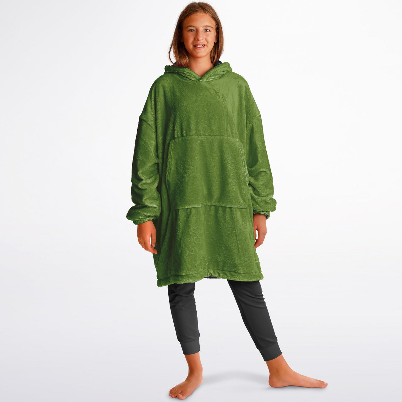 Earthy Tones Olive Drab and Sandstone Youth Reversible Hoodie