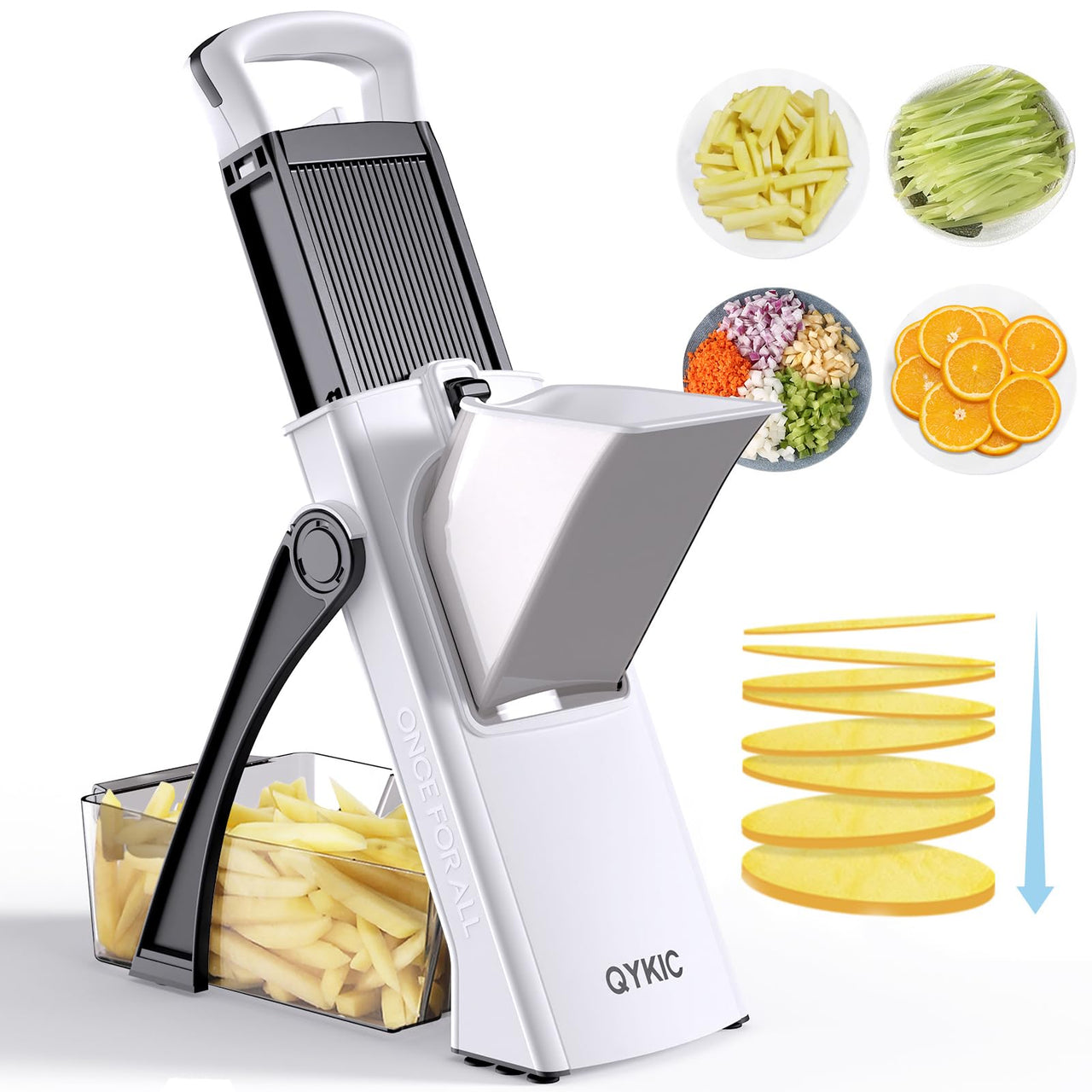 SafetyPlus Kitchen Mandoline - Multifunction Veggie Chopper