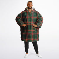Thumbnail for Christmas Pattern Checkered 1 and Red Christmas Oversized Reversible Hoodie