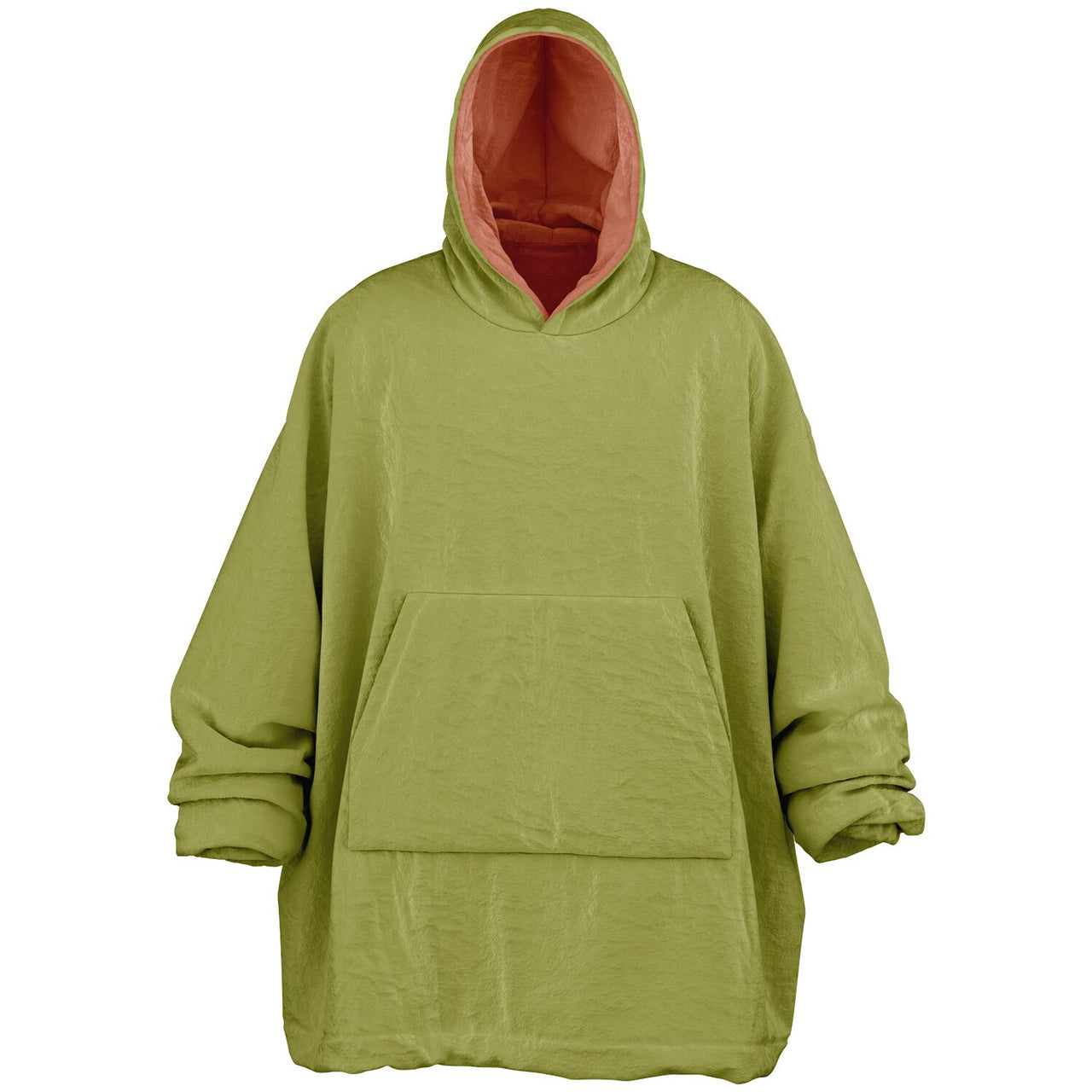 Earthy Tones Olive Green and Roman Peach Oversized Reversible Hoodie