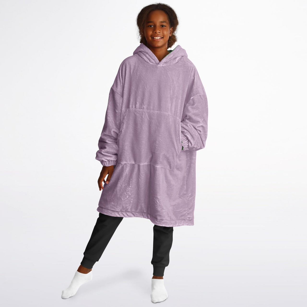 Pastel Pistachio Green and Lilac Youth Reversible Hoodie