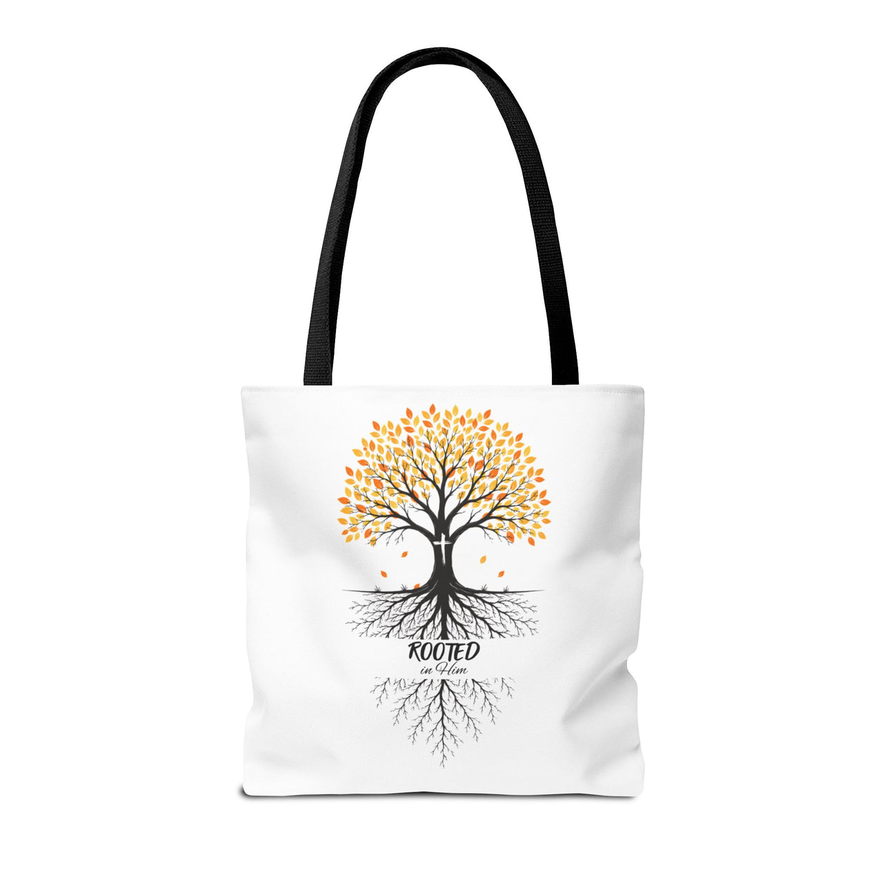 Rooted Tree of Life Autumn Tote Bag — 'ROOTED IN HIM' Canvas Tote