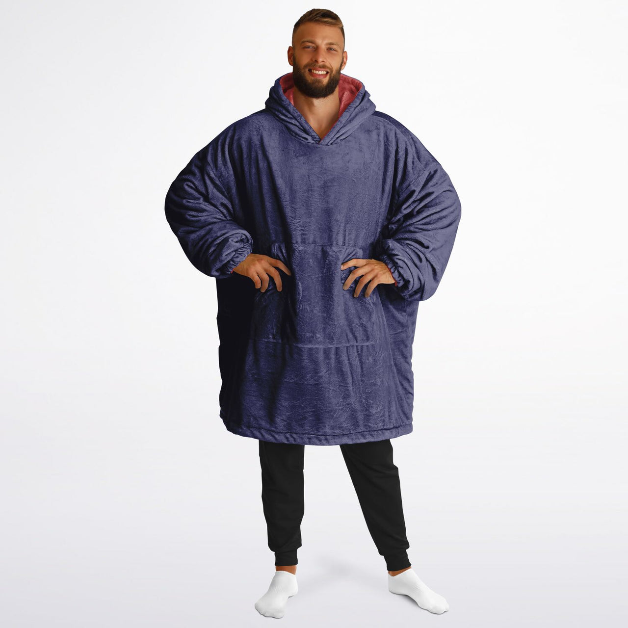 Jewel Opulent Ruby and Deep Amethyst Oversized Reversible Hoodie