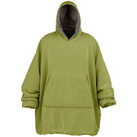 Thumbnail for Earthy Tones Sandstone and Olive Green Oversized Reversible Hoodie