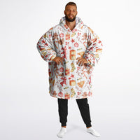 Thumbnail for Christmas Pattern Red Christmas and Winter Bear Oversized Reversible Hoodie