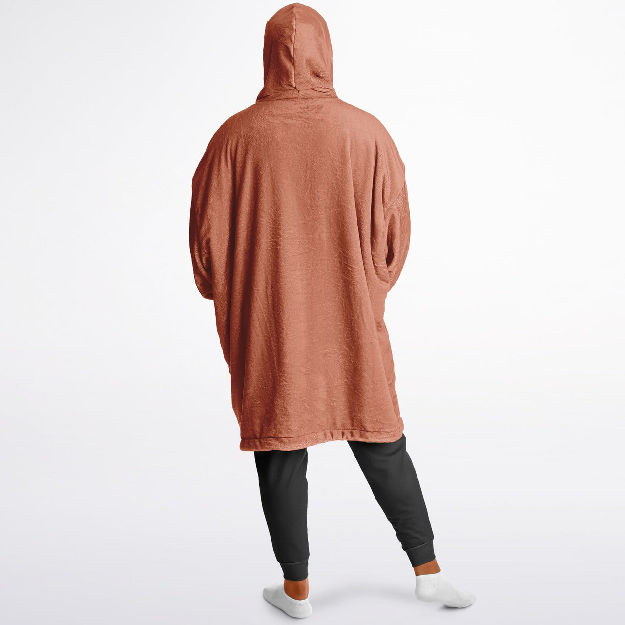 Earthy Tones Olive Drab and Roman Peach Oversized Reversible Hoodie