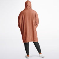 Thumbnail for Earthy Tones Olive Drab and Roman Peach Oversized Reversible Hoodie