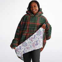 Thumbnail for Christmas Pattern Checkered 1 and Winter Bear Oversized Reversible Hoodie