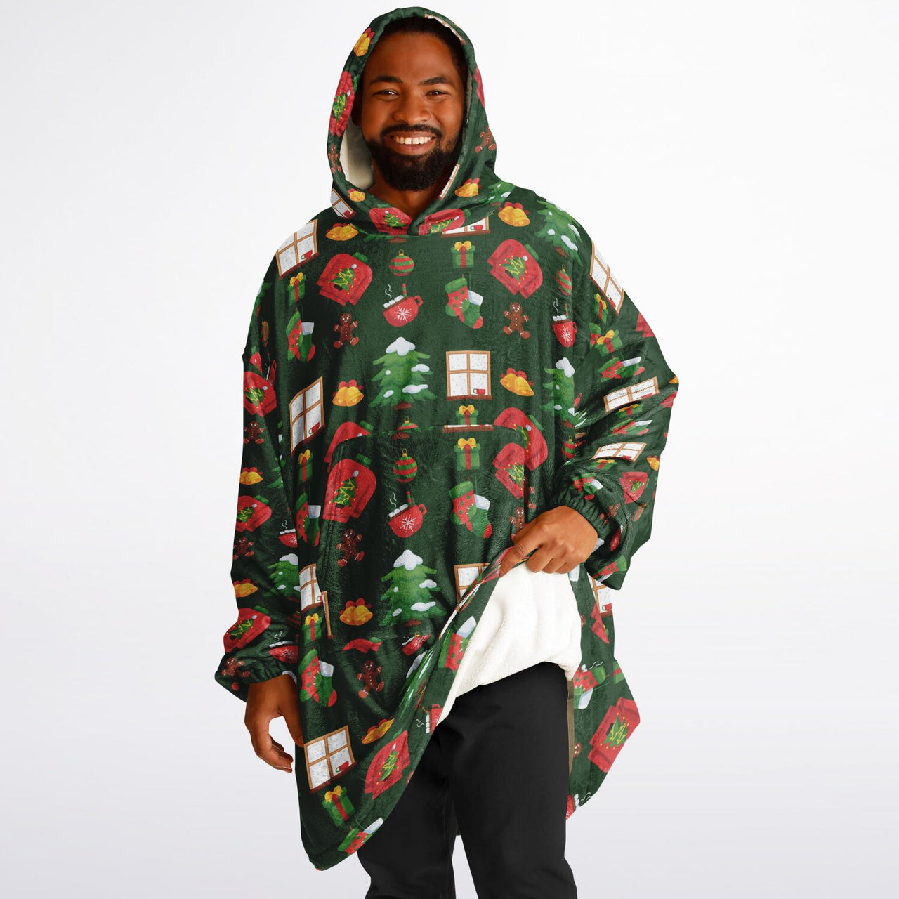 Green Christmas Pattern Adult Standard Hoodie