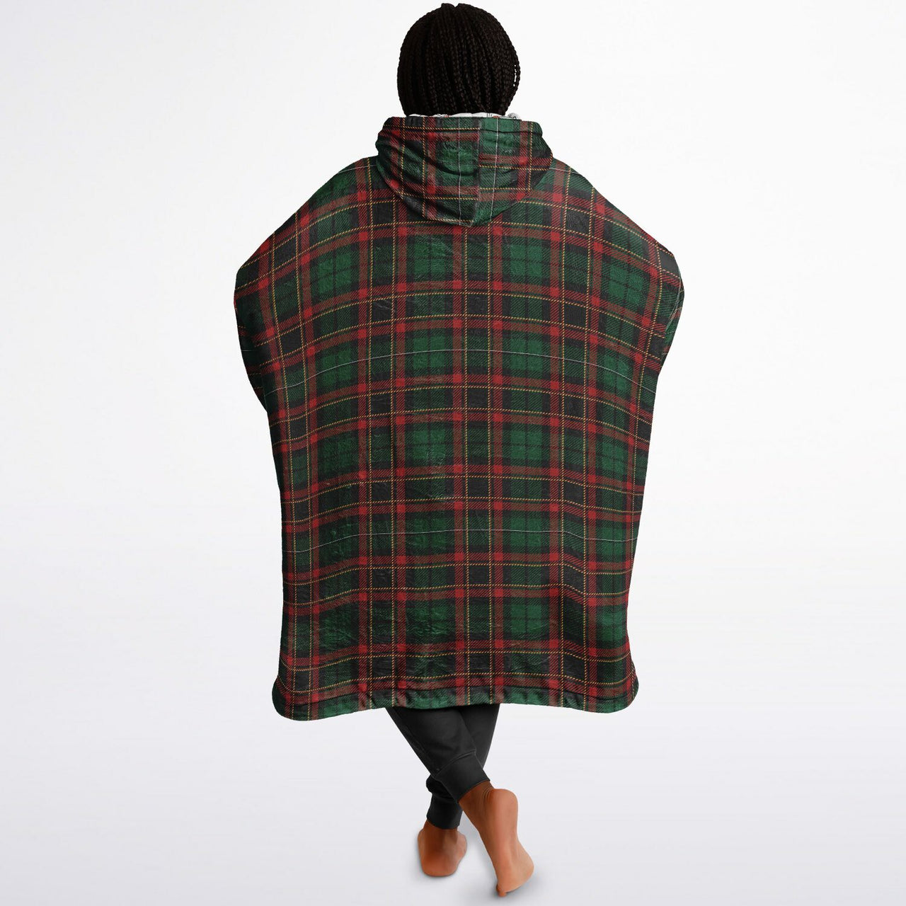 Christmas Pattern Checkered 2 and Winter Cat Oversized Reversible Hoodie