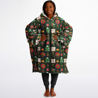 Thumbnail for Green Christmas and Red Christmas Pattern Oversized Reversible Hoodie