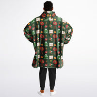 Thumbnail for Green Christmas and Red Christmas Pattern Oversized Reversible Hoodie