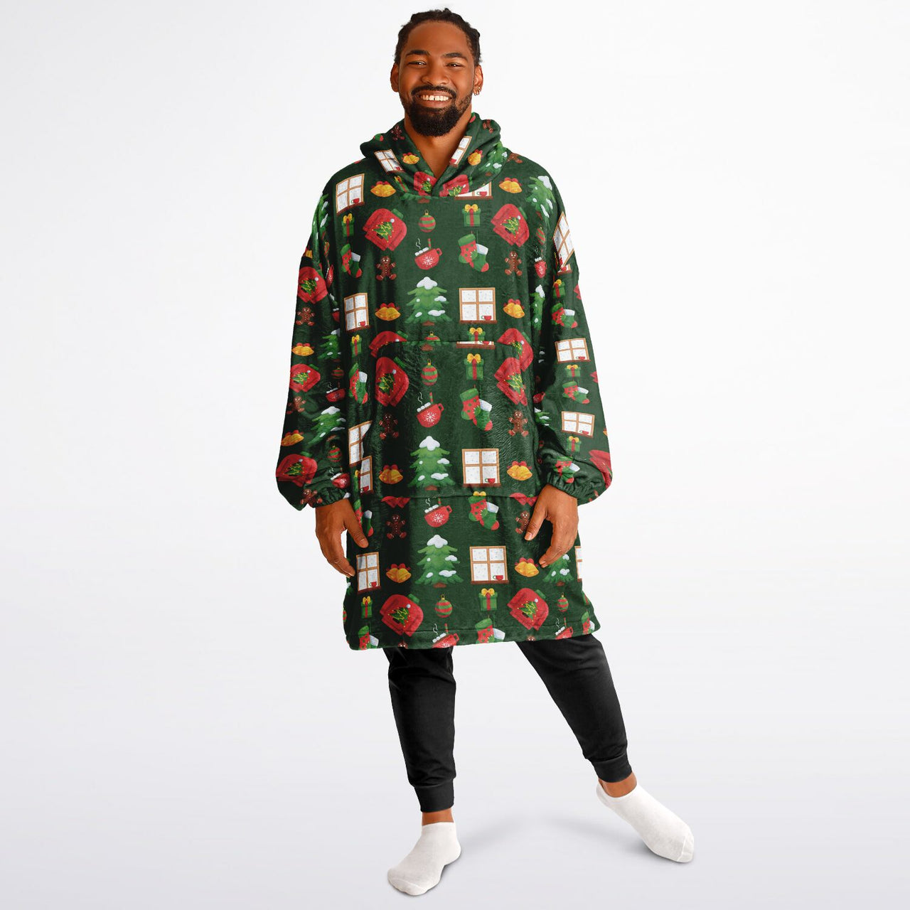 Green Christmas Pattern Adult Standard Hoodie