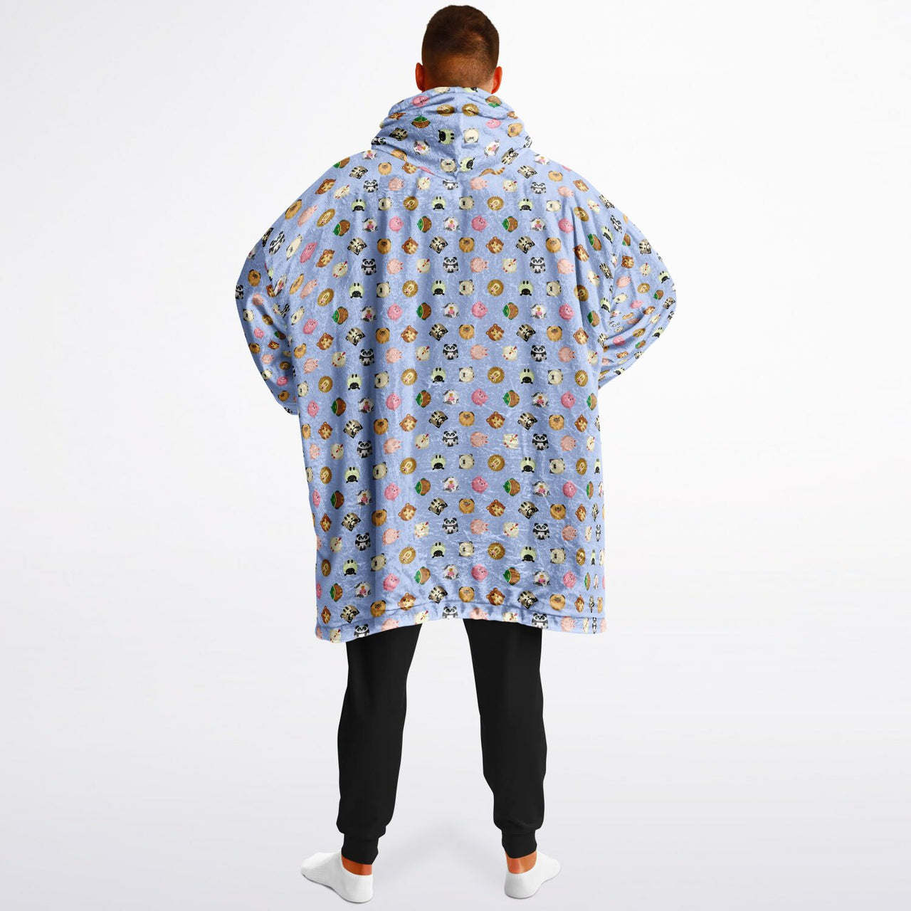 Animal 2and  Animal 1 Pattern Design Oversized Reversible Hoodie