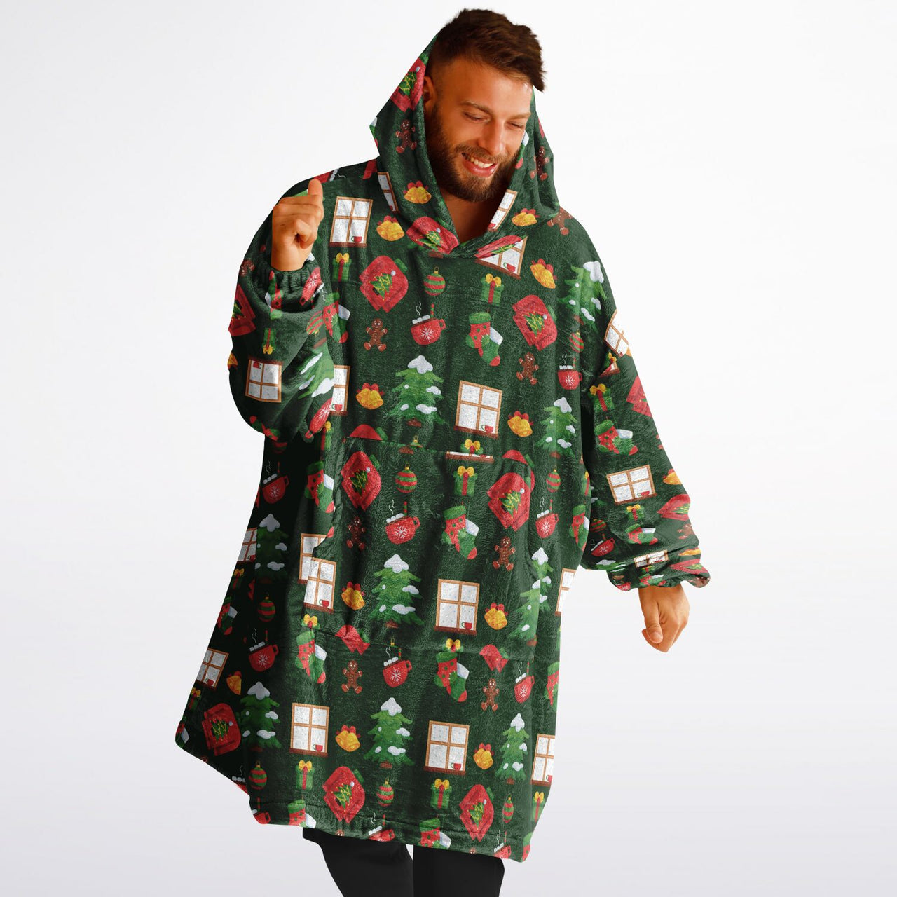 Green Christmas Pattern Adult Standard Hoodie