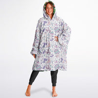 Thumbnail for Christmas Pattern Green Christmas and Winter Bear Oversized Reversible Hoodie