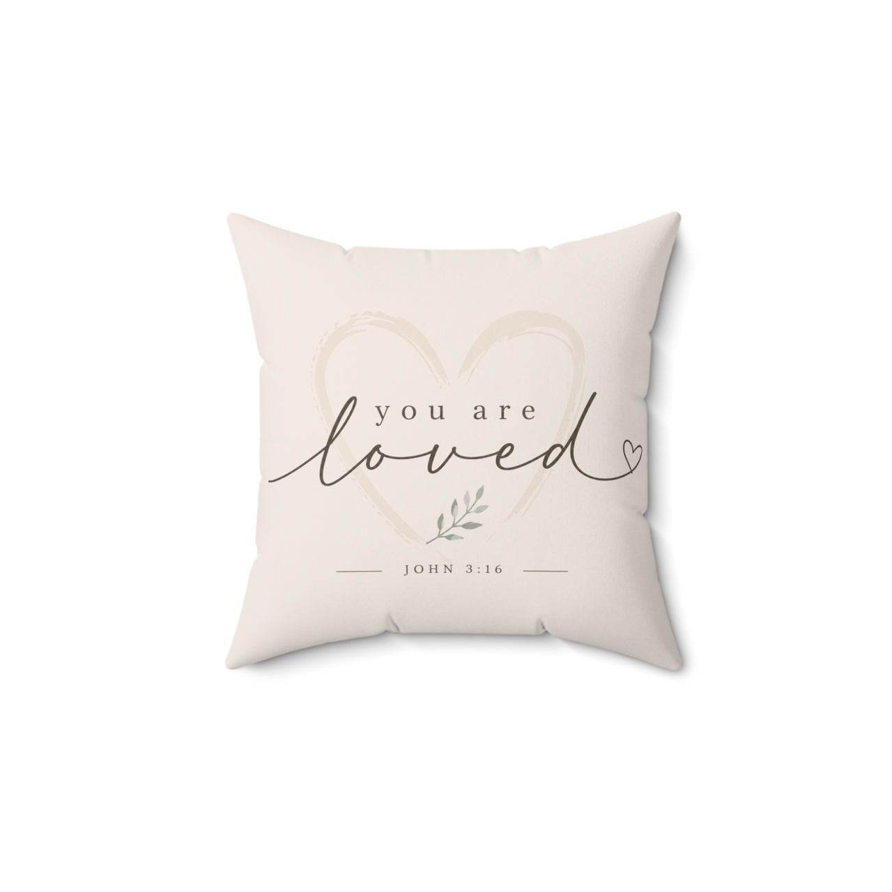You Are Loved Square Pillow — Inspirational 'John 3:16' Decorative Throw Pillow